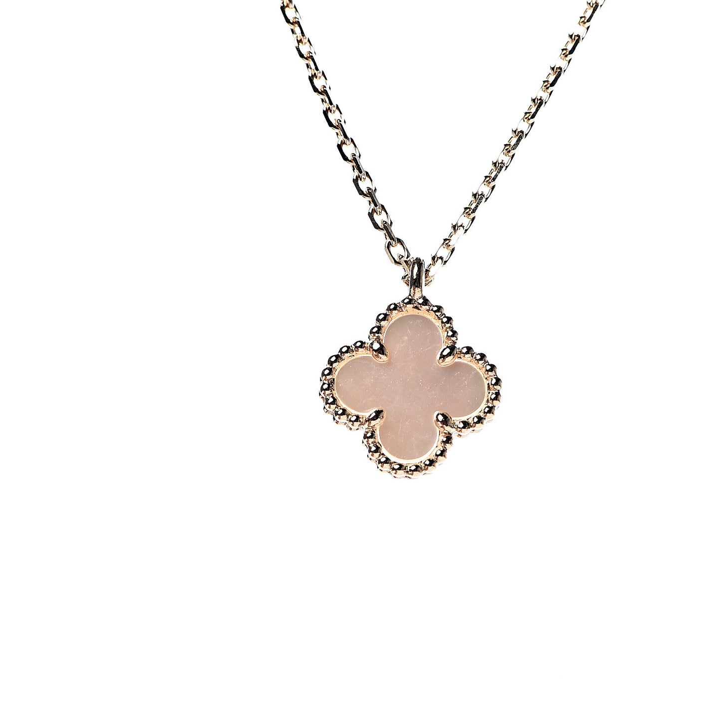 18K Yellow Gold Mother of Pearl Sweet Alhambra Pendant Necklace