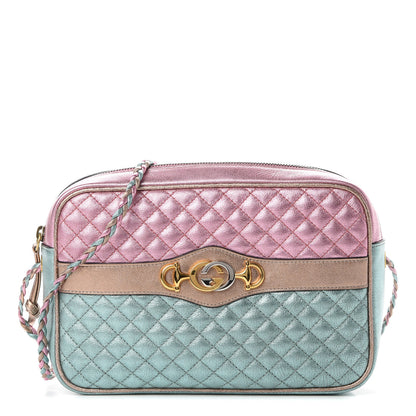 Gucci Laminated Nappa Trapuntata Small Zumi Shoulder Bag Rosa Lago Rame 1 of 10
