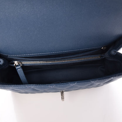 Chanel Caviar Quilted Small Coco Handle Flap Blue 6 of 9