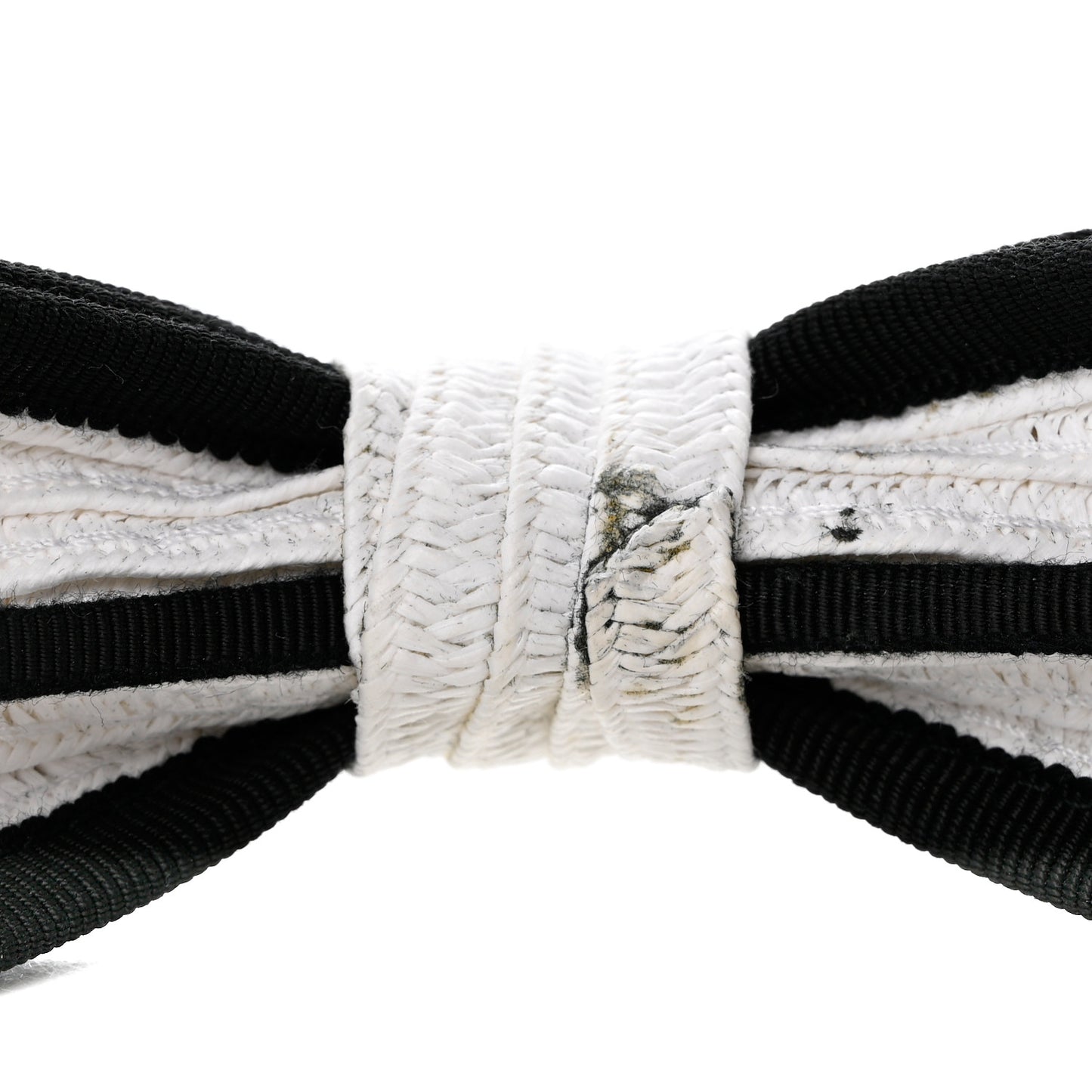 Raffia Bow CC Headband Black White