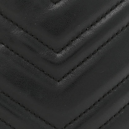 Gucci Calfskin Matelasse Small GG Marmont Chain Shoulder Bag Black 8 of 14