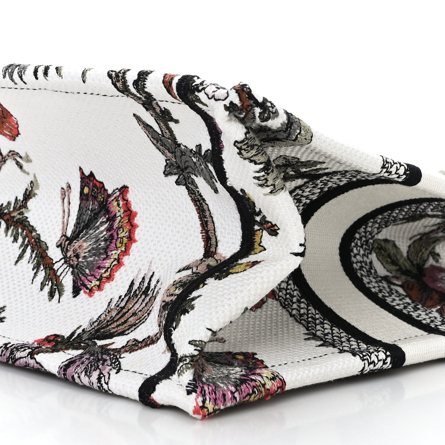 Christian Dior Canvas Jardin Botanique Embroidered Small Book Tote Multicolor 9 of 9