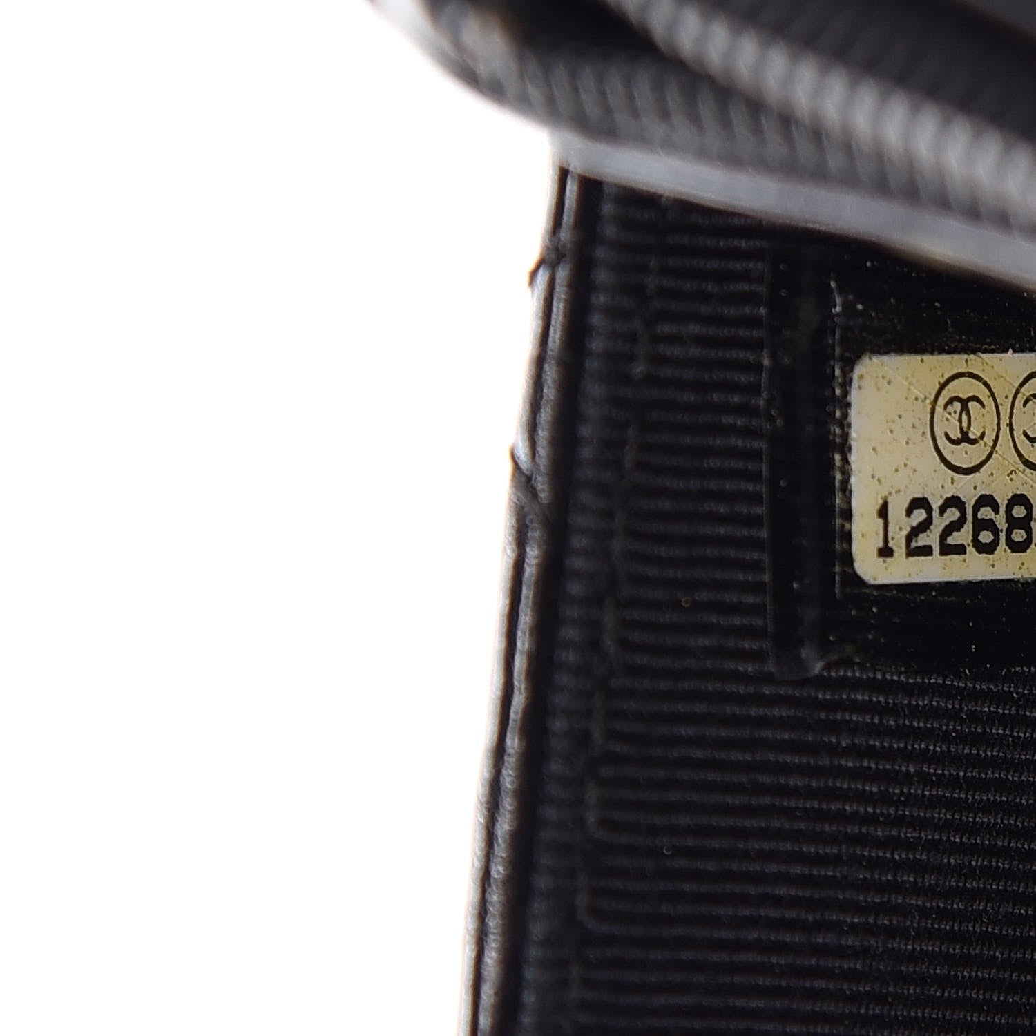 Chanel Aged Calfskin Striped Reissue Wallet On Chain WOC Black 8 of 10