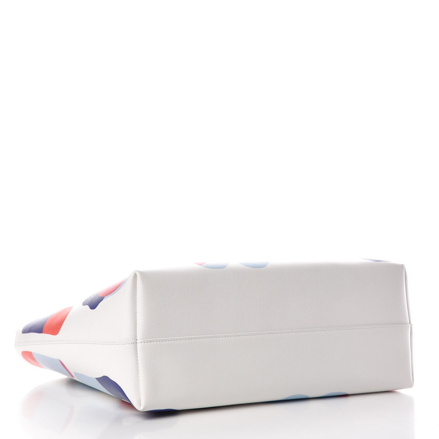 Vitello Elite Roma Print Signature Roll Tote White Multicolor
