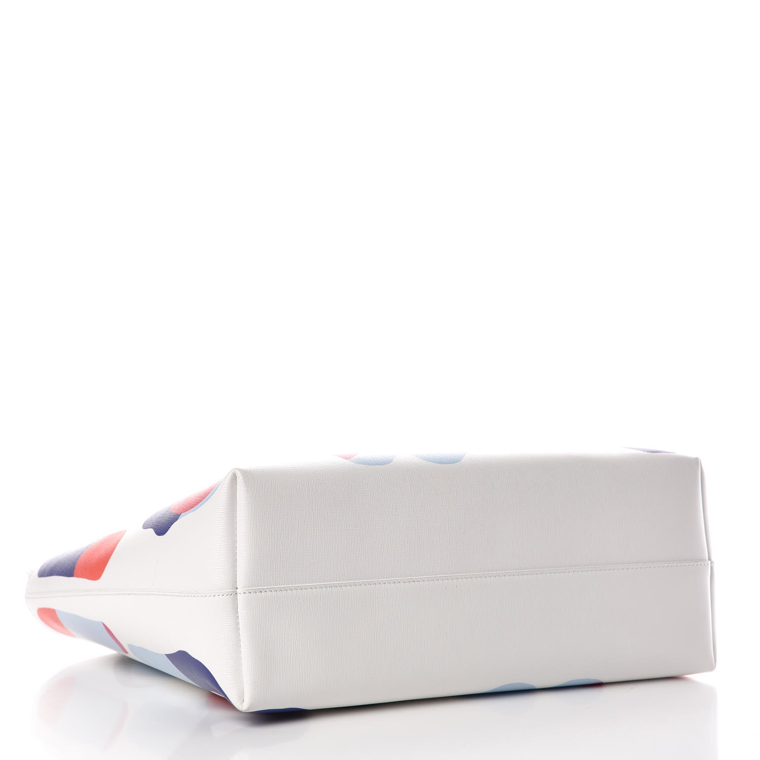 Fendi Vitello Elite Roma Print Signature Roll Tote White Multicolor 4 of 13