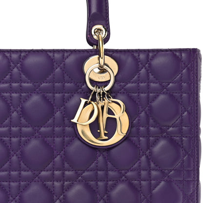Christian Dior Lambskin Cannage Large Lady Dior Purple 8 of 14