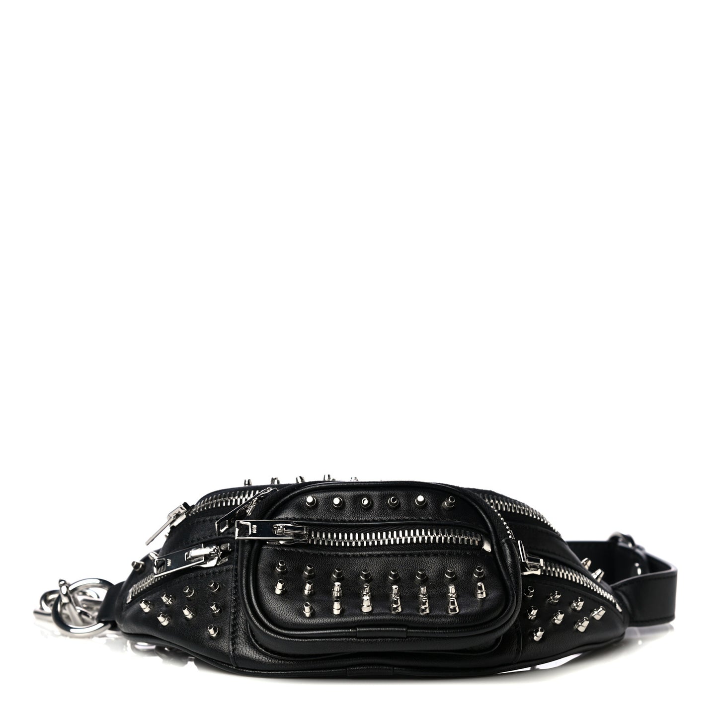 Lambskin Studded Mini Attica Belt Bag Black
