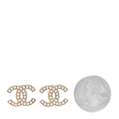 Chanel Pearl CC Earrings Gold 2 of 5