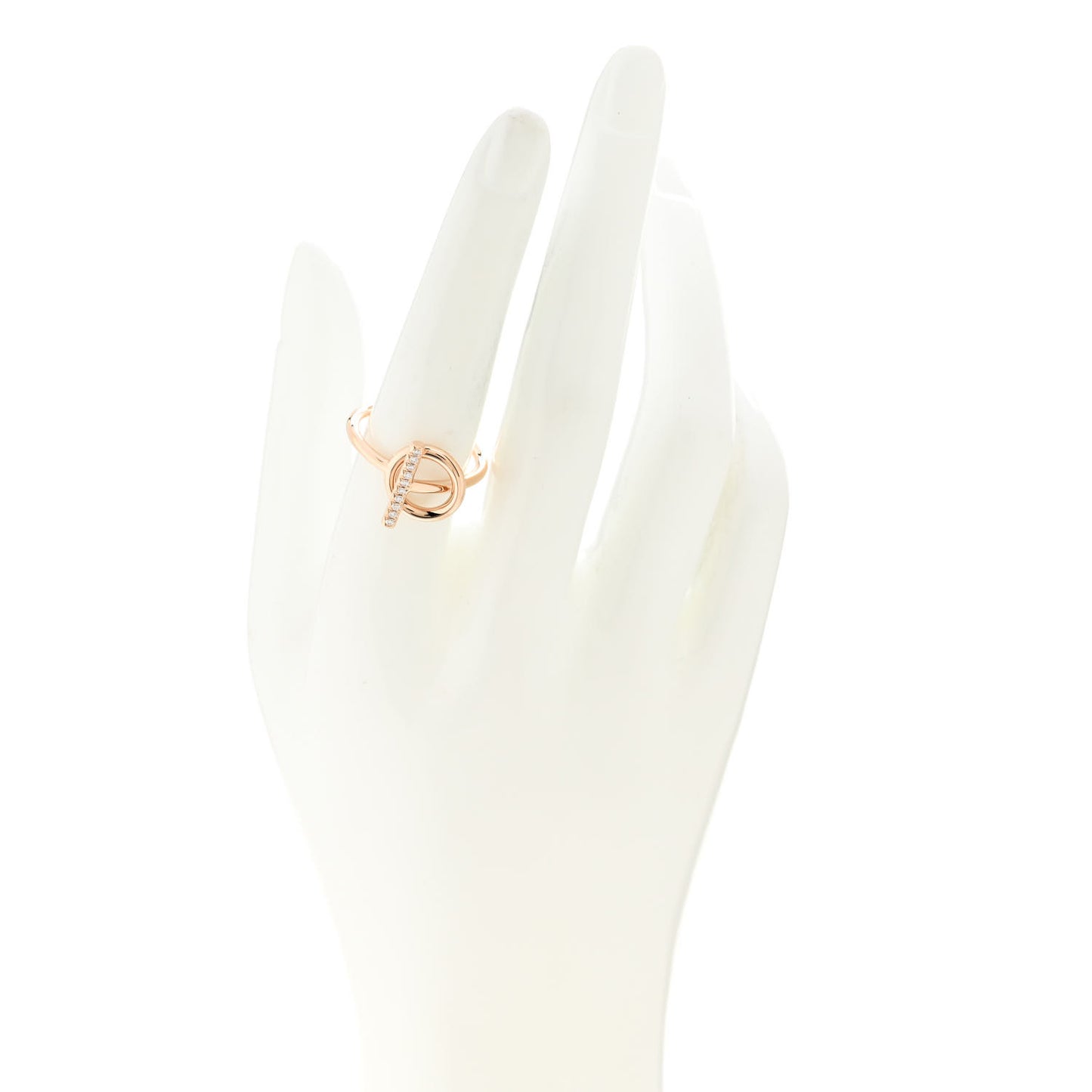 18K Rose Gold Diamond PM Echappee Ring 56 7.5