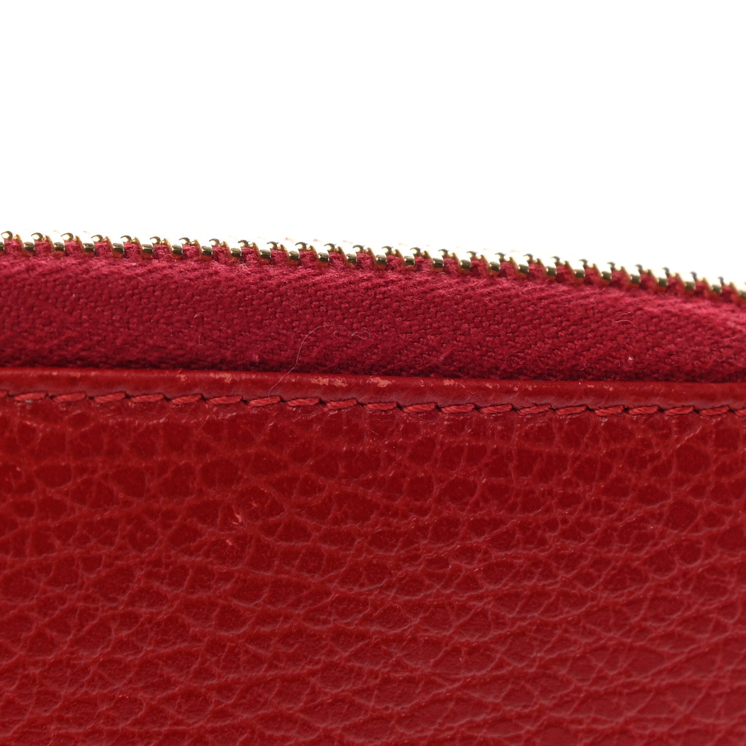 Gucci Dollar Calfskin GG Marmont Zip Around Wallet Hibiscus Red 7 of 9