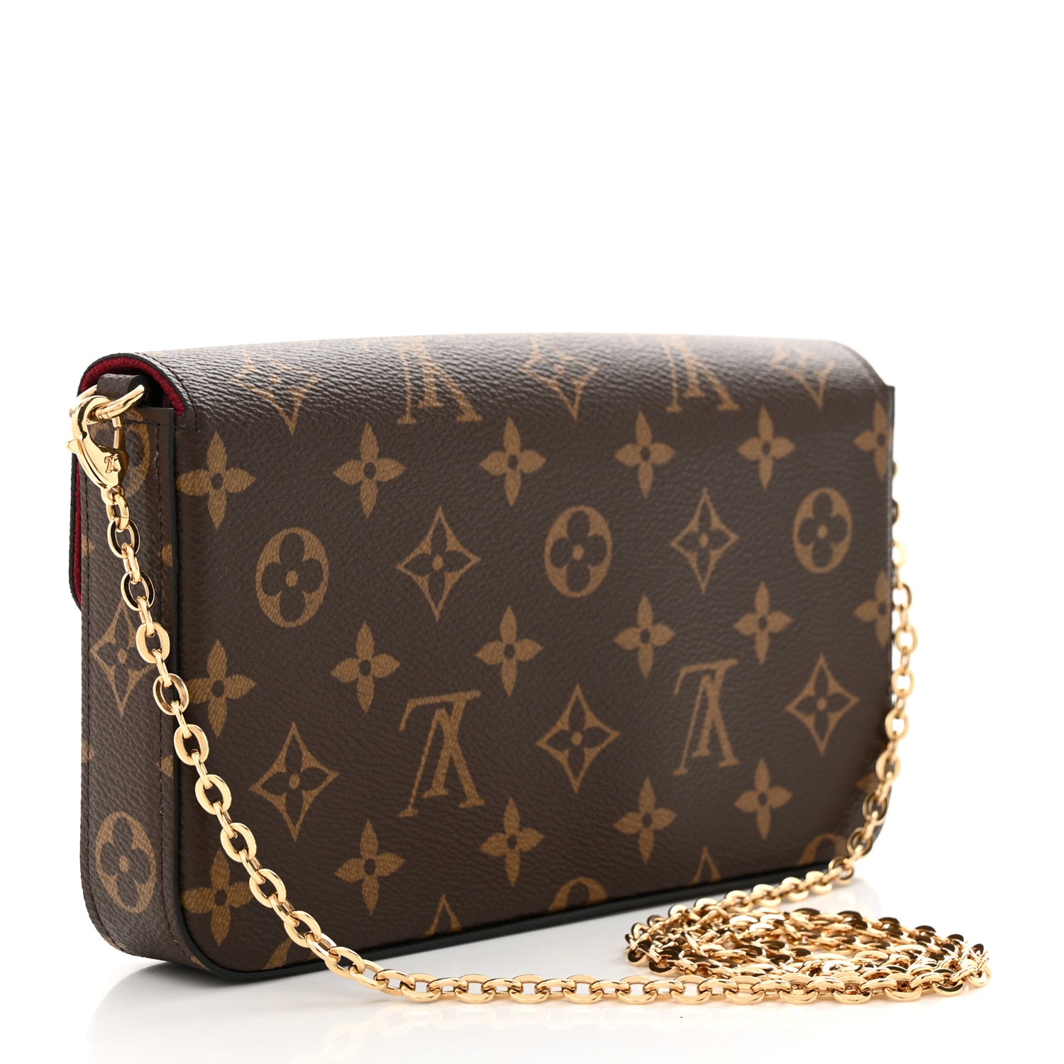 Louis Vuitton Monogram Pochette Felicie Chain Wallet Fuchsia 4 of 15