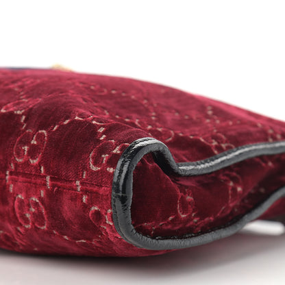 Gucci Velvet GG Monogram Large Rajah Chain Tote Red Cipria Black 11 of 16