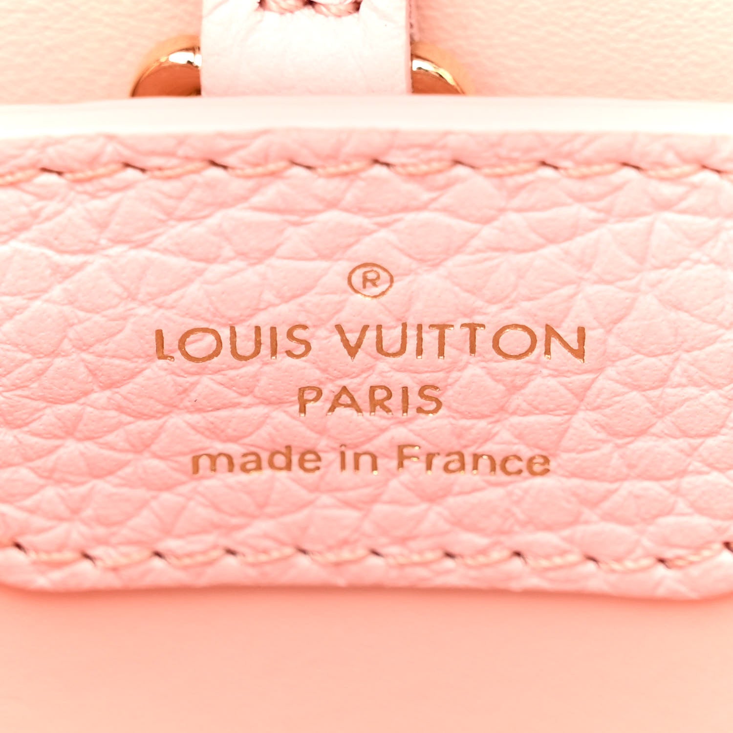 Louis Vuitton Taurillon Embroidered Vichy Capucines BB Light Pink 6 of 16