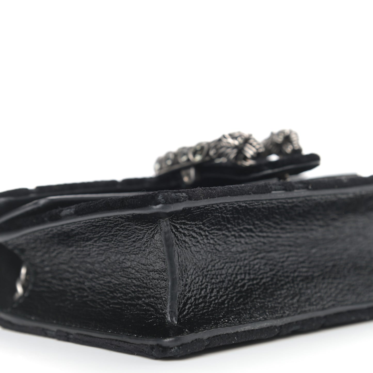 Velvet GG Monogram Super Mini Dionysus Shoulder Bag Black