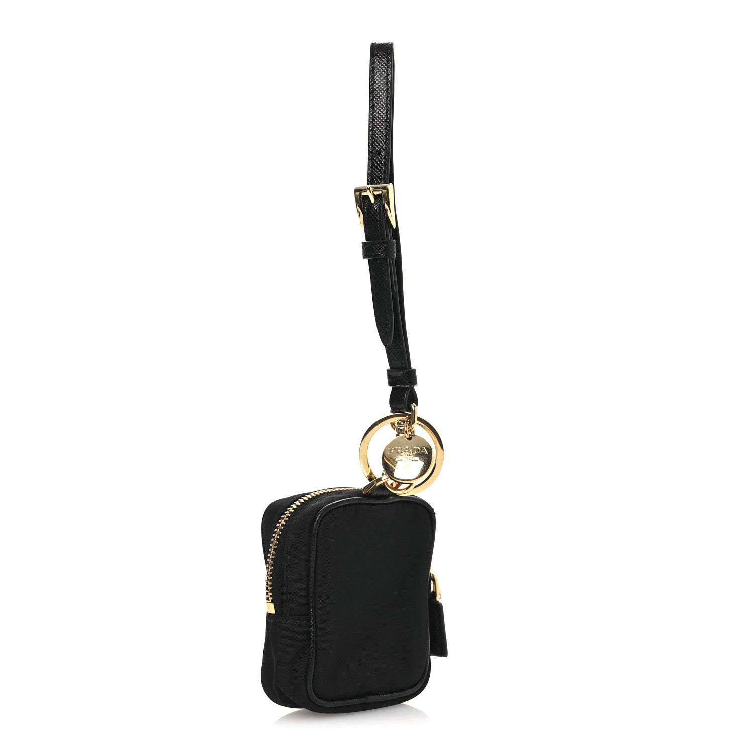 Prada Tessuto Nylon Saffiano Mini Pouch Black 3 of 10