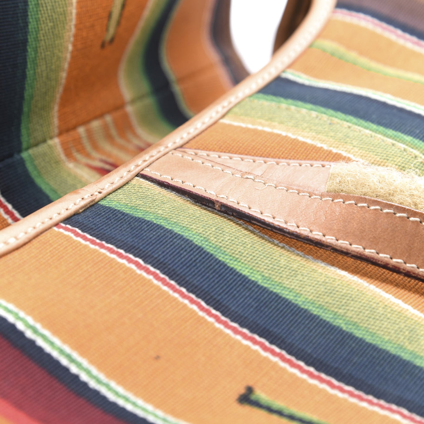 Canvas Stripe Saddle Bag Multicolor