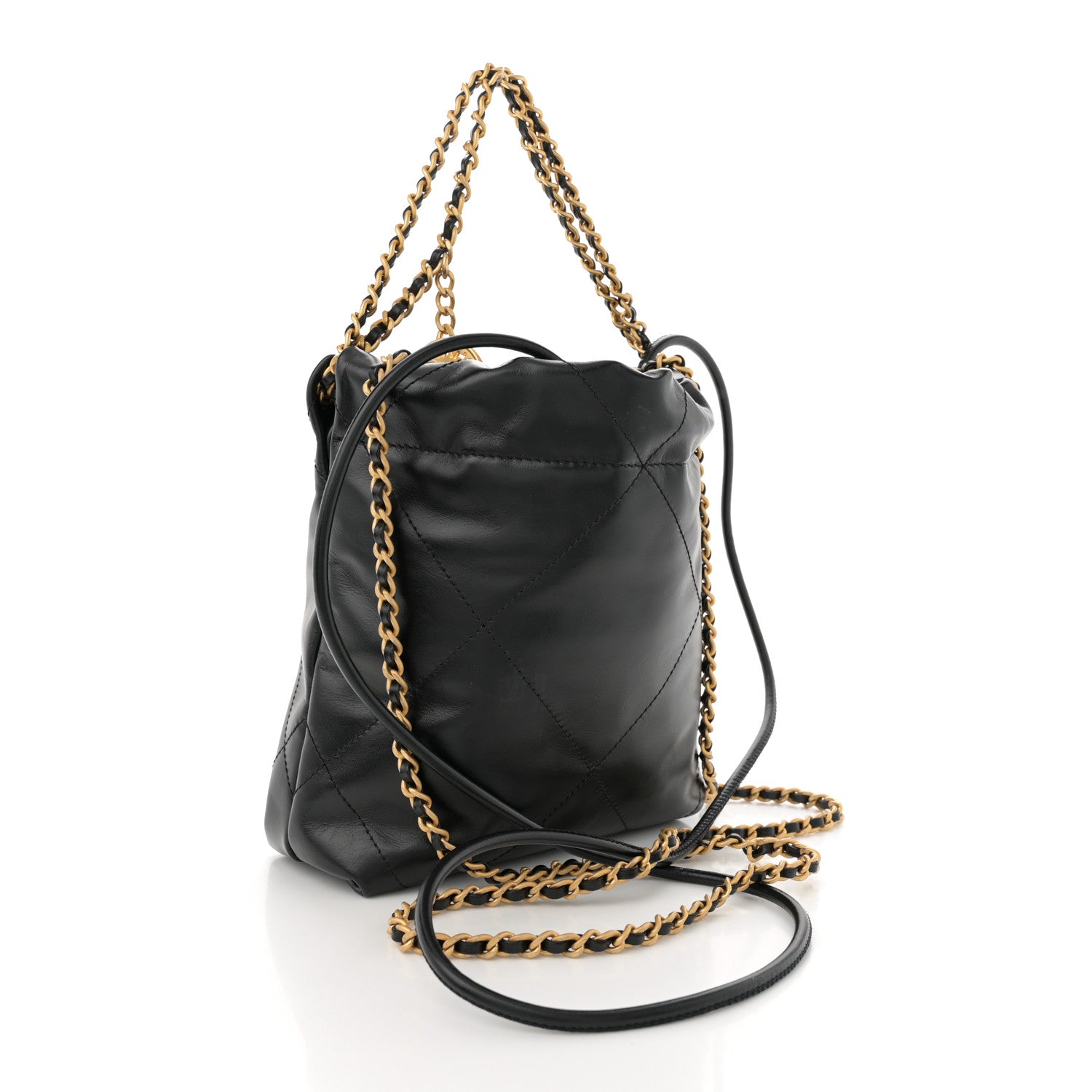 Chanel Shiny Calfskin Quilted Mini Chanel 22 Black 3 of 11