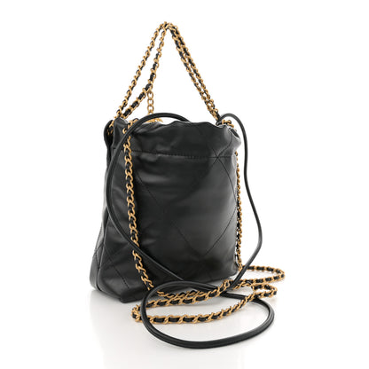 Chanel Shiny Calfskin Quilted Mini Chanel 22 Black 3 of 11