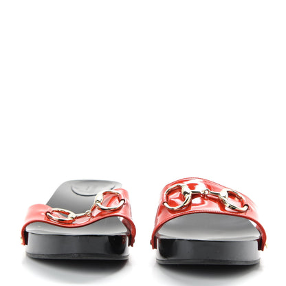 Gucci Vitello Vernice Soft Icon Bit Wood Clogs 8 Orange 2 of 9