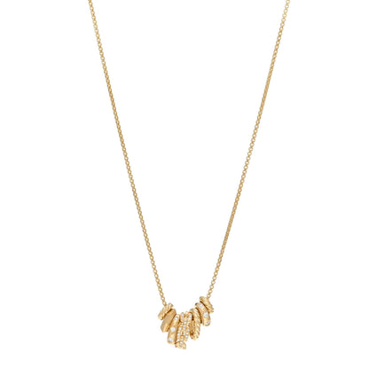 David Yurman 18K Yellow Gold Diamond Stax Rondelle Pendant Necklace 1 of 4