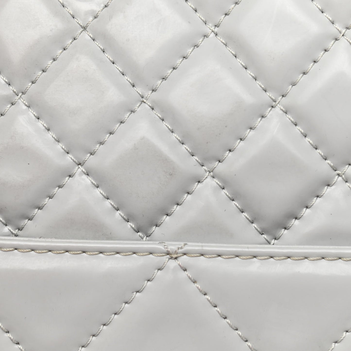 Vinyl Quilted Large In The Business Tote Light Grey