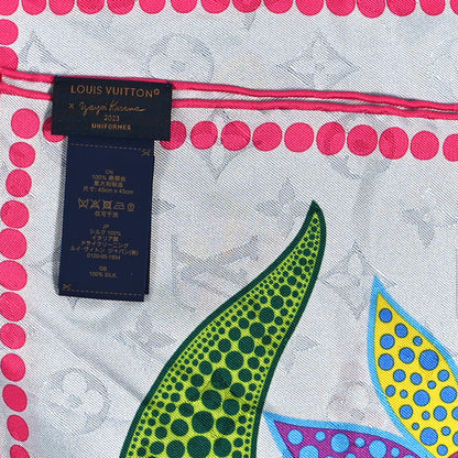 Louis Vuitton Silk Monogram LV x YK Kusama Flowers Square 45 Scarf Blue 3 of 3