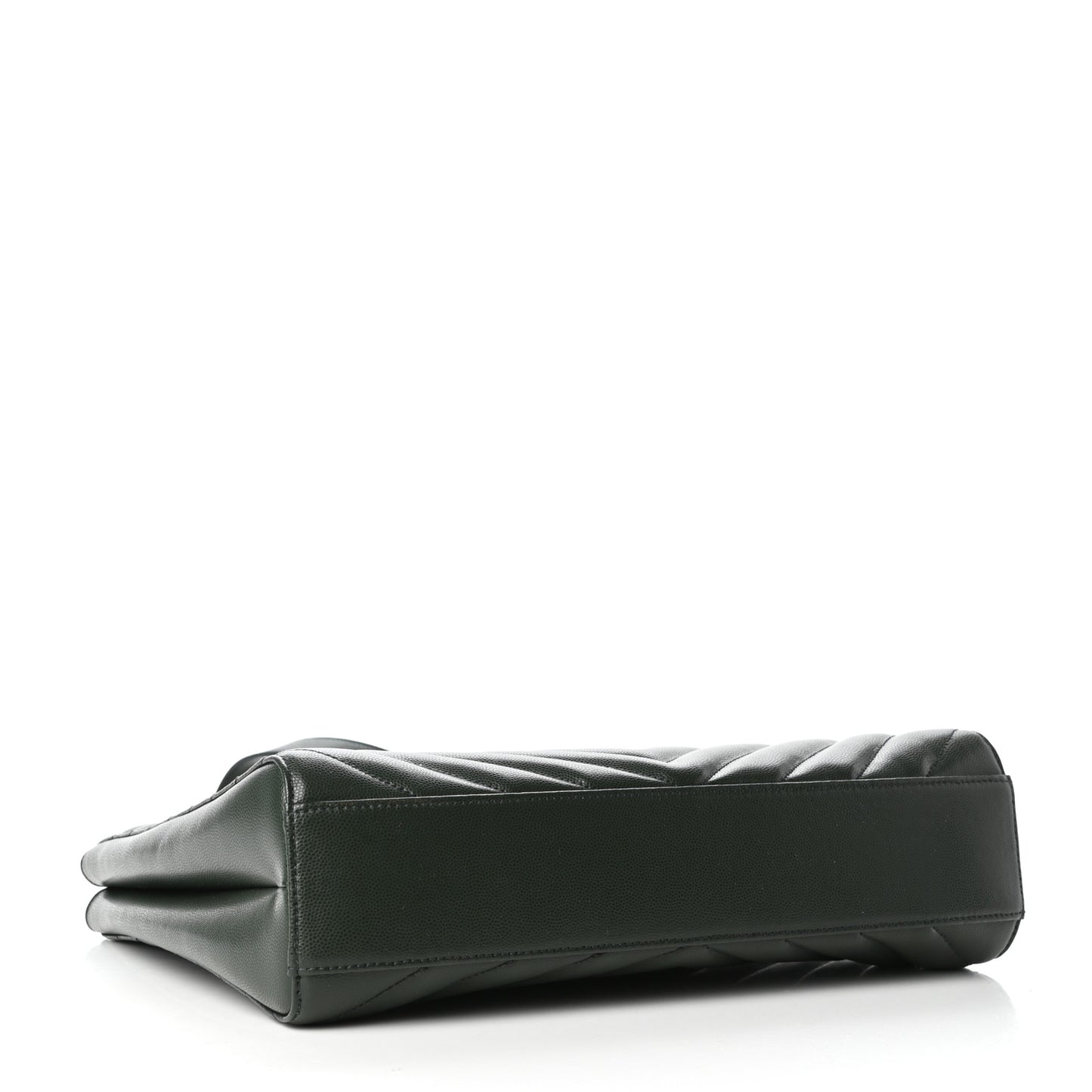 Grain de Poudre Matelasse Chevron Medium Tribeca Shopping Bag Vert Fonce