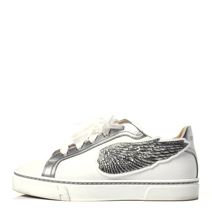 Hermes Calfskin Epsom Womens Velvet Sneakers 37 White Silver 1 of 12