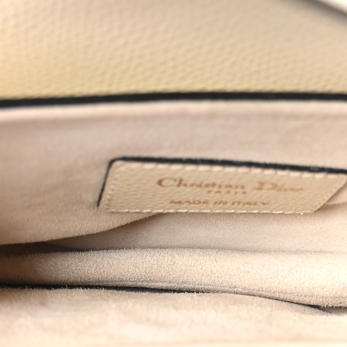 Grained Calfskin Mini Saddle Bag White
