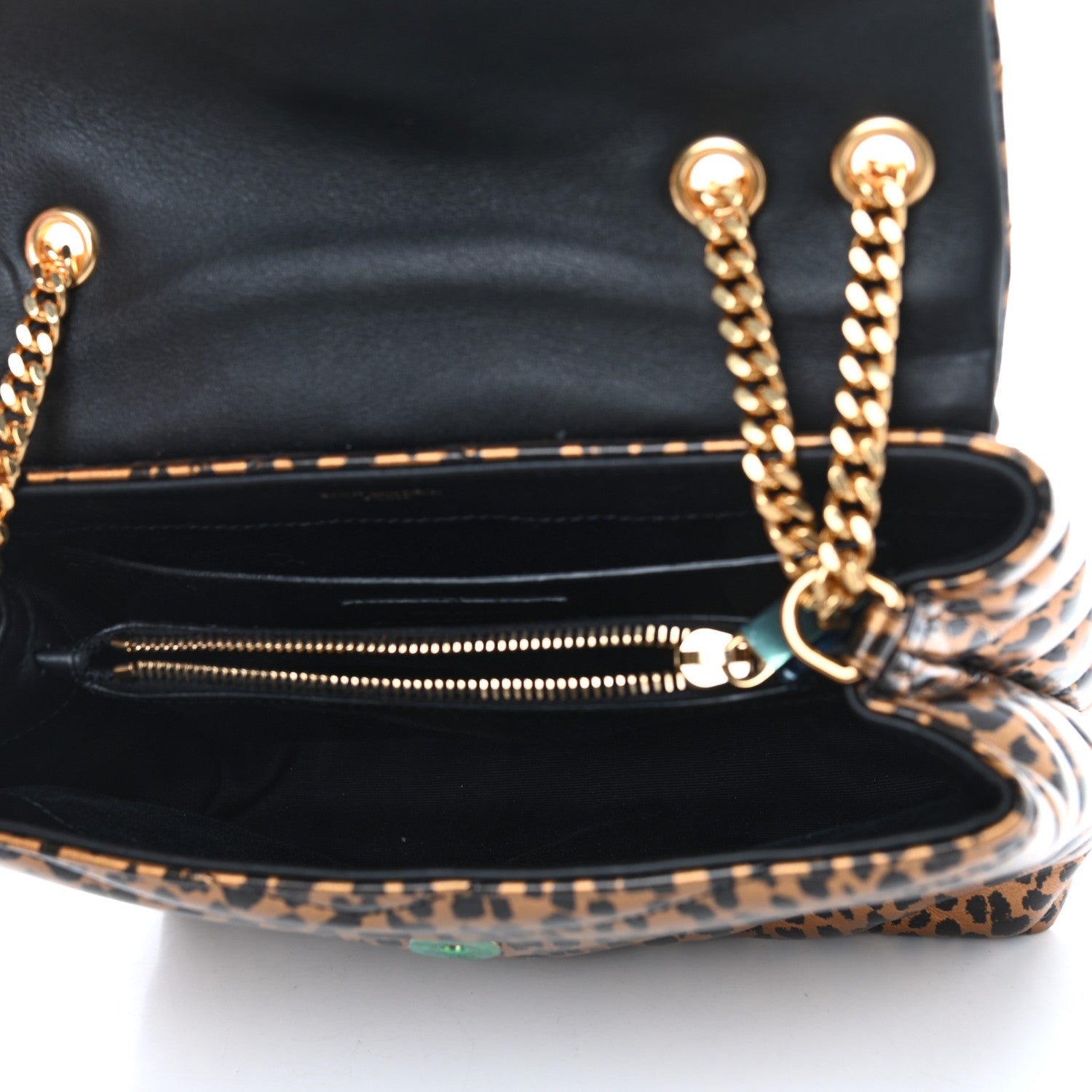 Saint Laurent Calfskin Y Quilted Monogram Small Loulou Chain Satchel Leopard 4 of 7