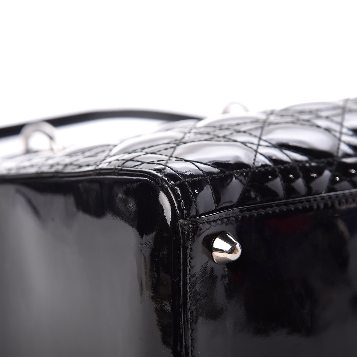 Christian Dior Patent Cannage Large Lady Dior Black 14 of 15