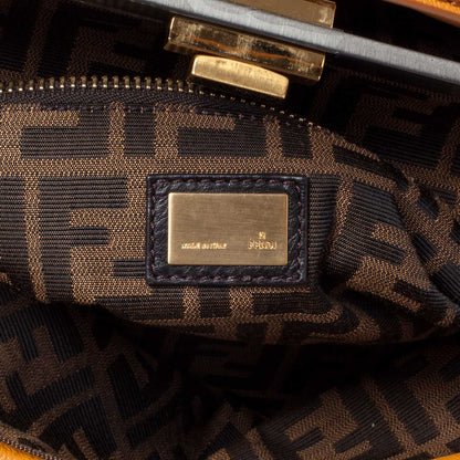 Fendi Goatskin Zucca Large Peekaboo Iconic Satchel Ocra Tobacco Moro 7 of 9