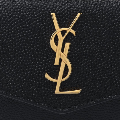 Saint Laurent Grain De Poudre Uptown Monogram Card Case Black 4 of 4