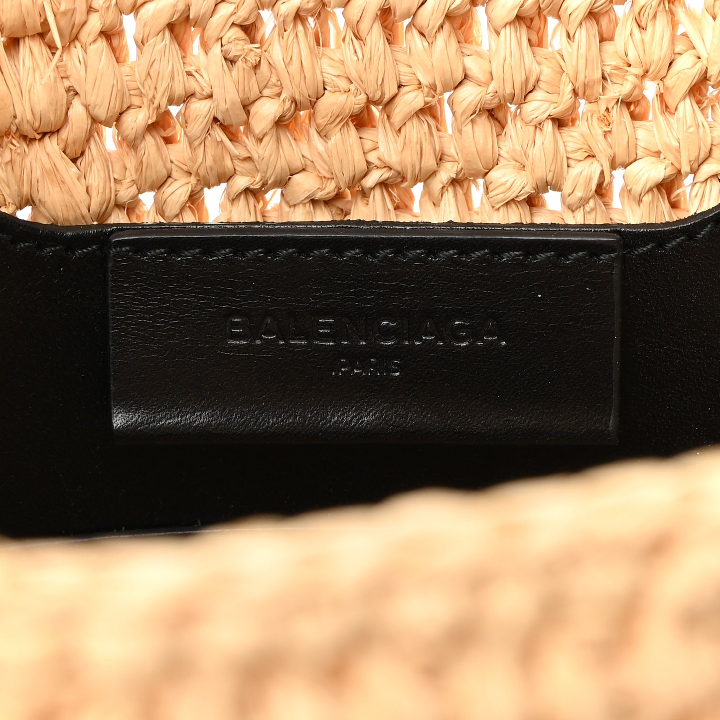 Raffia Calfskin Panier Basket Tote Natural