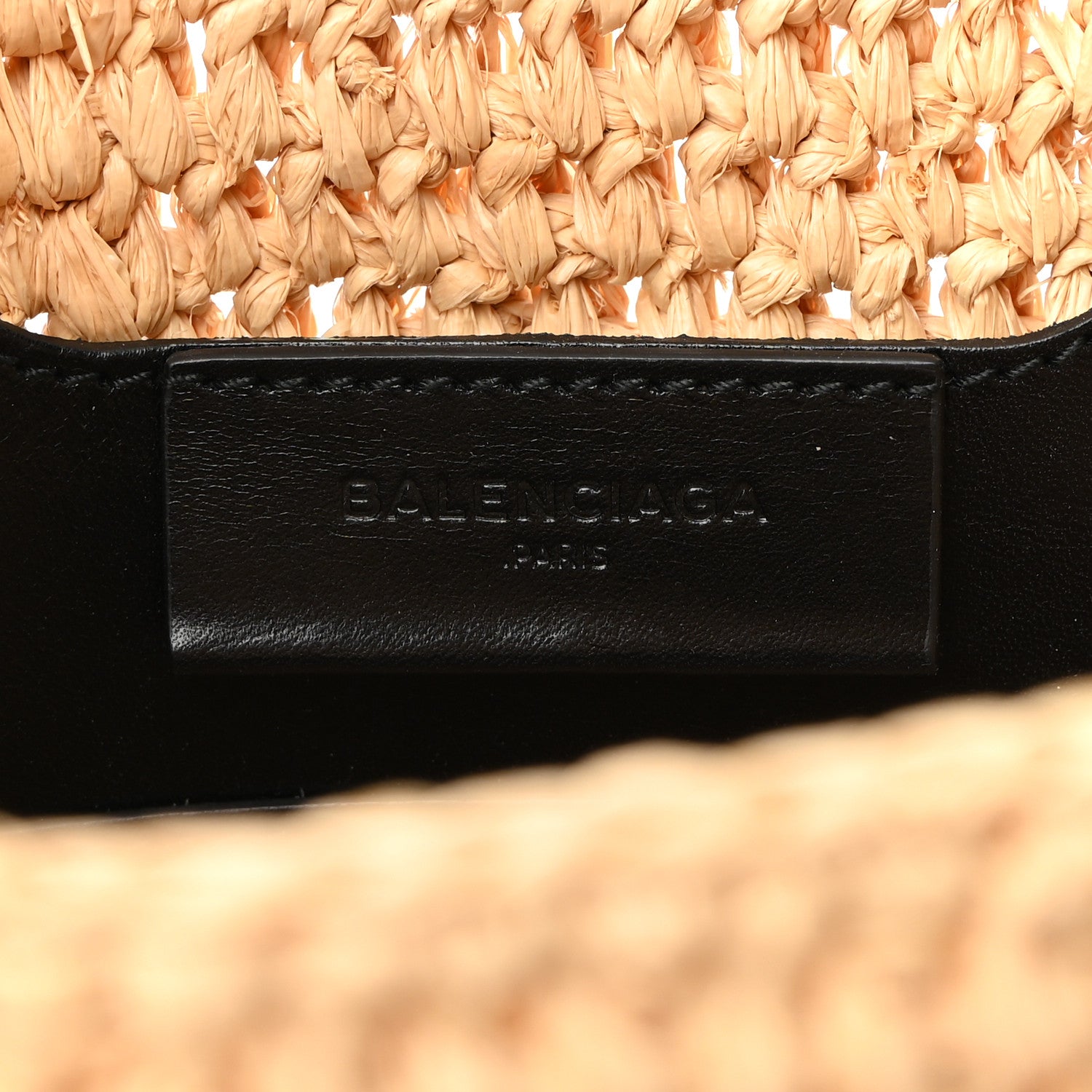 Balenciaga Raffia Calfskin Panier Basket Tote Natural 6 of 9