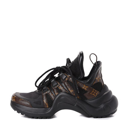 Louis Vuitton Calfskin Patent Monogram LV Archlight Sneakers 36.5 Black 1 of 10