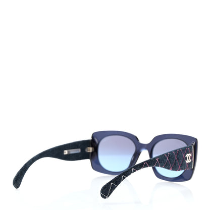 Chanel Denim Rectangle Sunglasses 5406 Blue 4 of 10