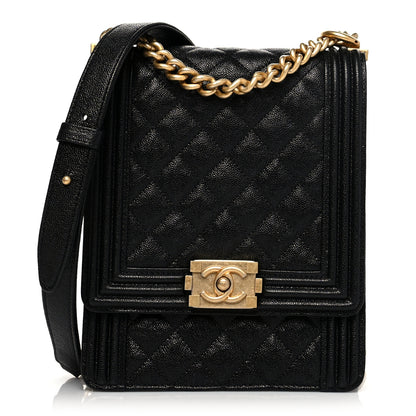 Chanel Caviar Quilted North South Boy Flap Black 1 of 10