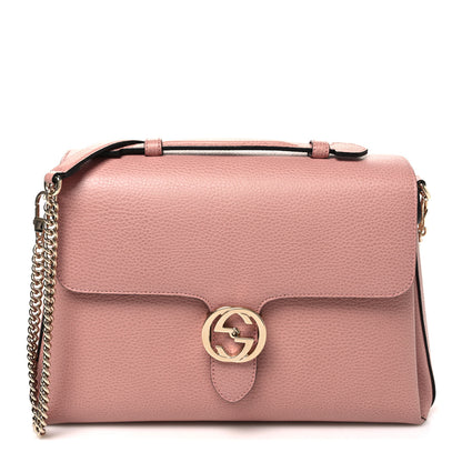 Gucci Dollar Calfskin Medium Interlocking G Top Handle Shoulder Bag Soft Pink 1 of 11