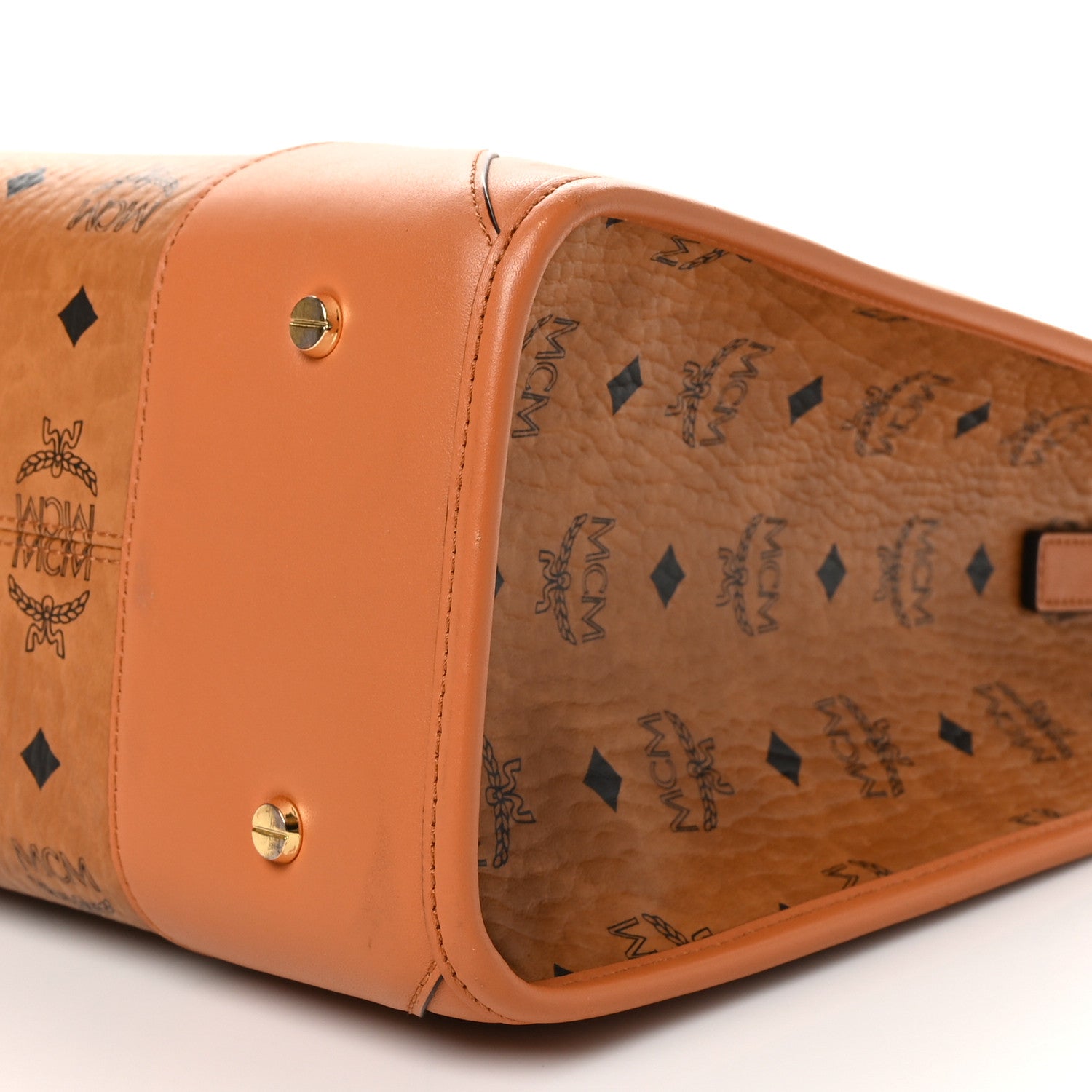 MCM Visetos Large Munchen Tote Cognac 9 of 9