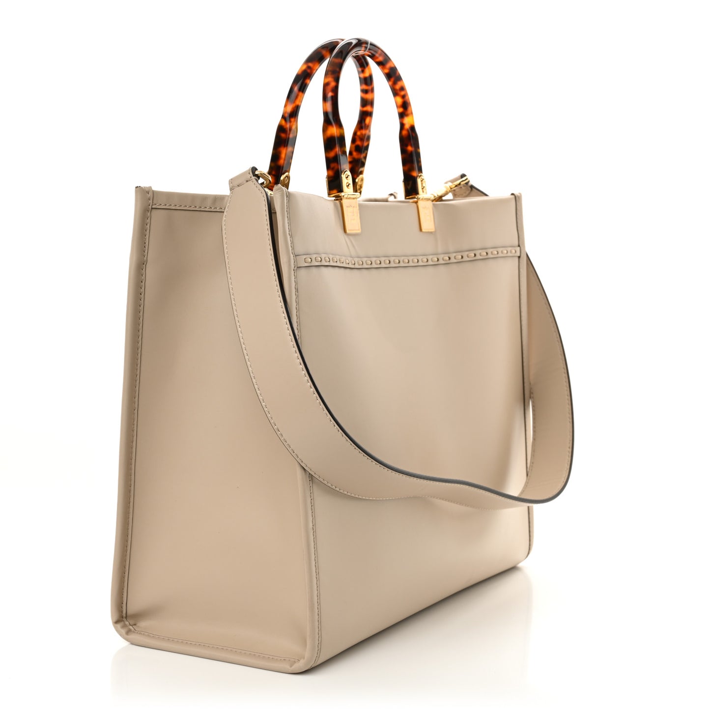 Vitello King Plexiglass Elaphe Python Print Logo Medium Fendi Sunshine Shopper Tote Tartufo Daisy Roccia