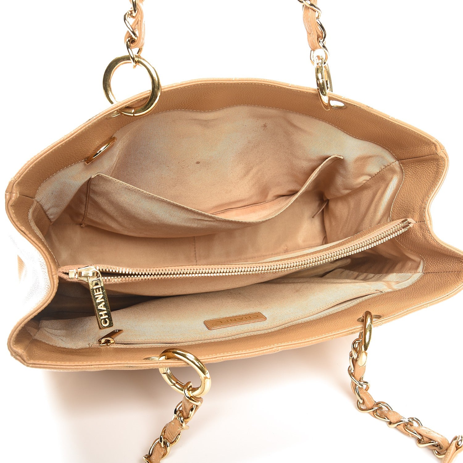 Chanel Caviar Quilted Grand Shopping Tote GST Beige 5 of 15