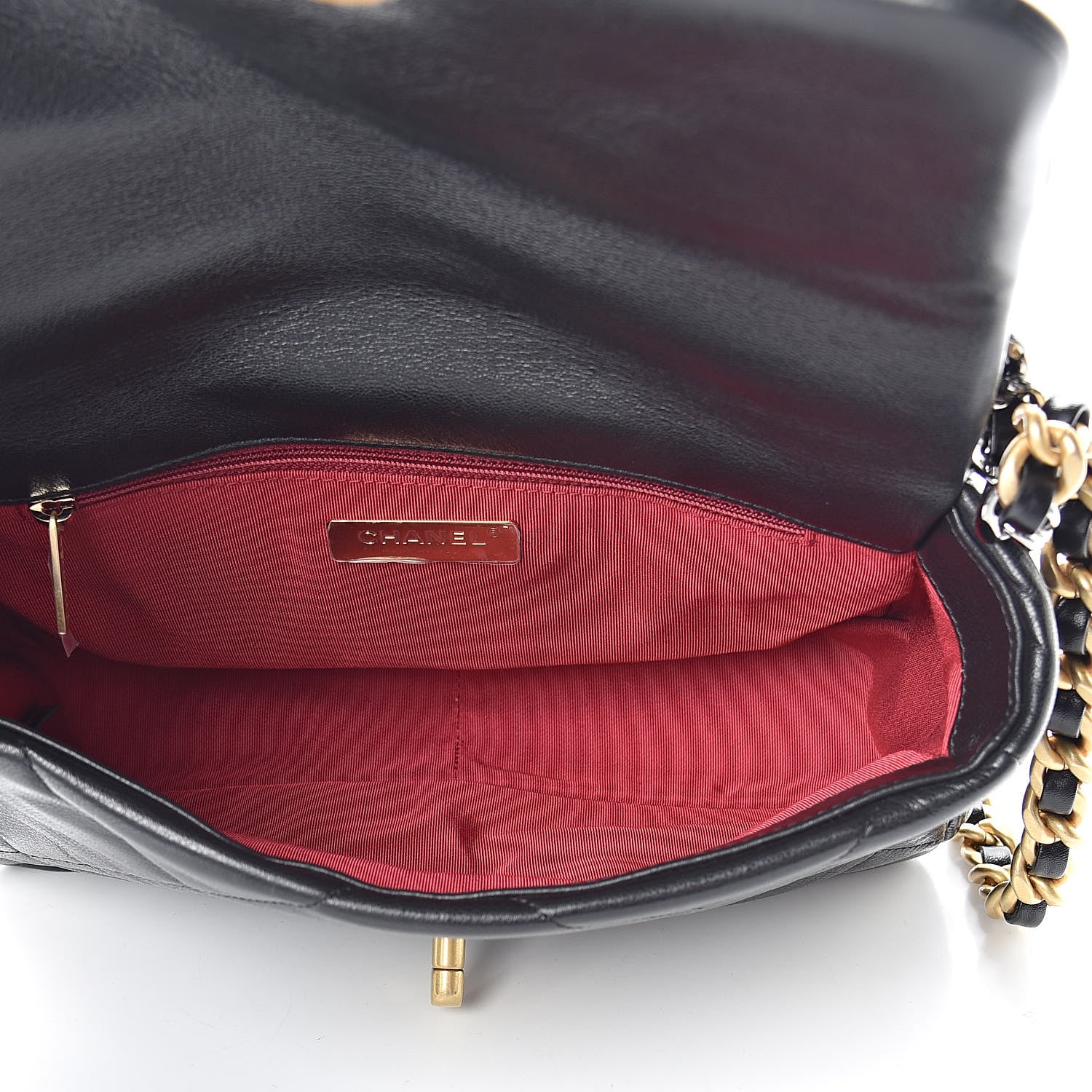 Chanel Goatskin Quilted Medium 19 Flap Black 5 of 11