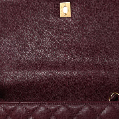 Chanel Caviar Lizard Embossed Quilted Small Coco Handle Flap Burgundy 11 of 11