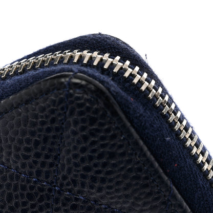 Chanel Caviar Quilted Large Zip Around Organizer Wallet Navy 9 of 11