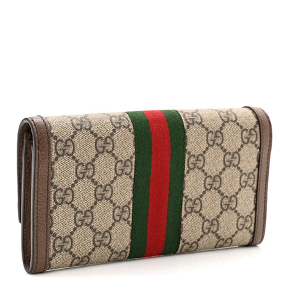 Gucci GG Supreme Monogram Web Ophidia Continental Wallet Brown 3 of 9