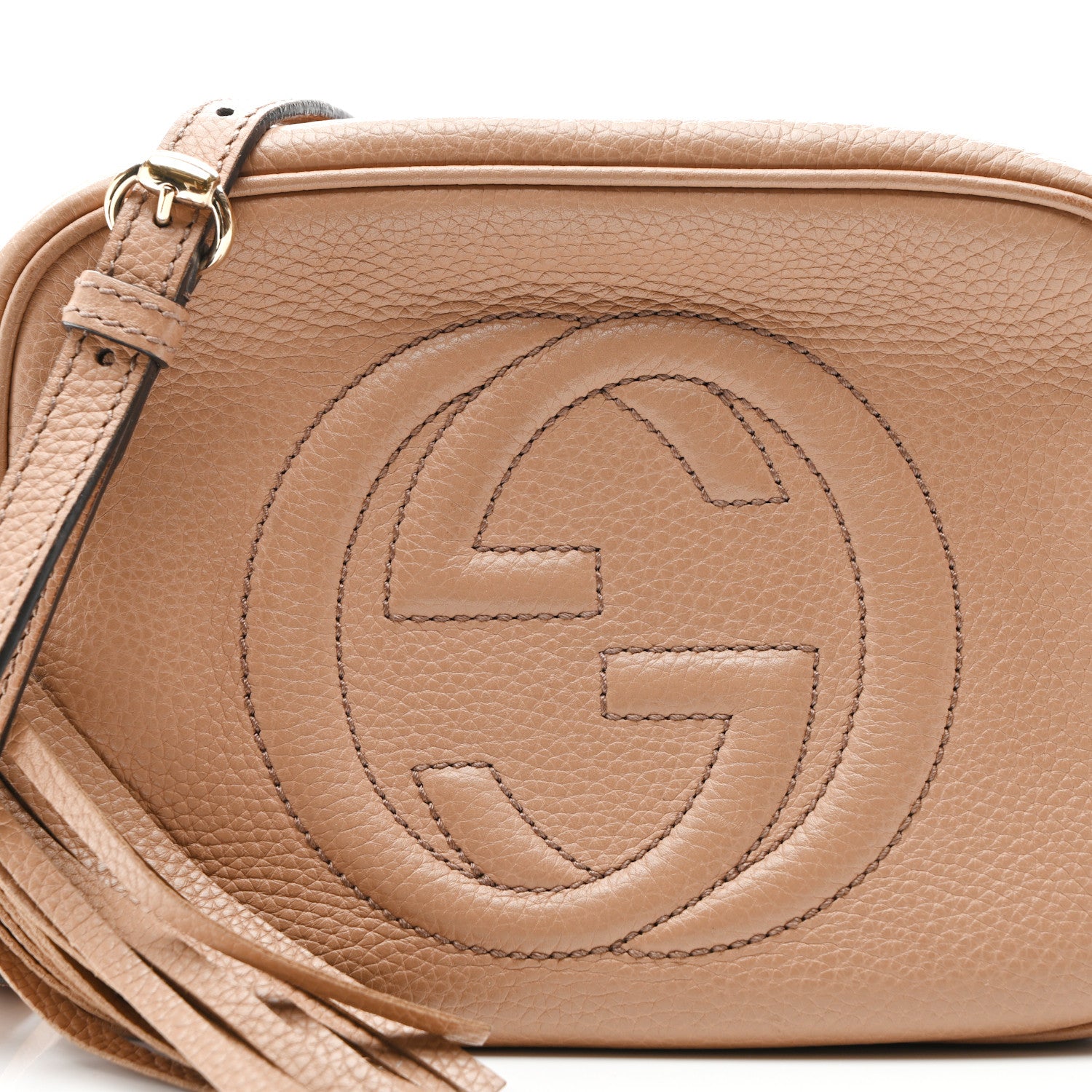 Gucci Pebbled Calfskin Small Soho Disco Bag Camelia 8 of 13