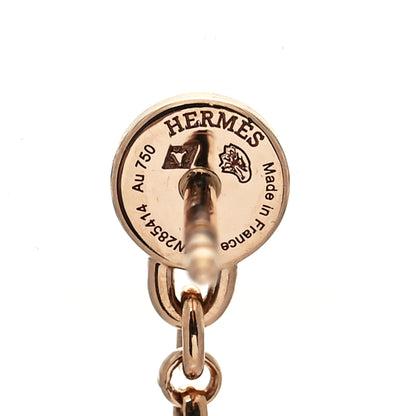 Hermes 18K Rose Gold Diamond Kelly Amulette Drop Earrings 4 of 5
