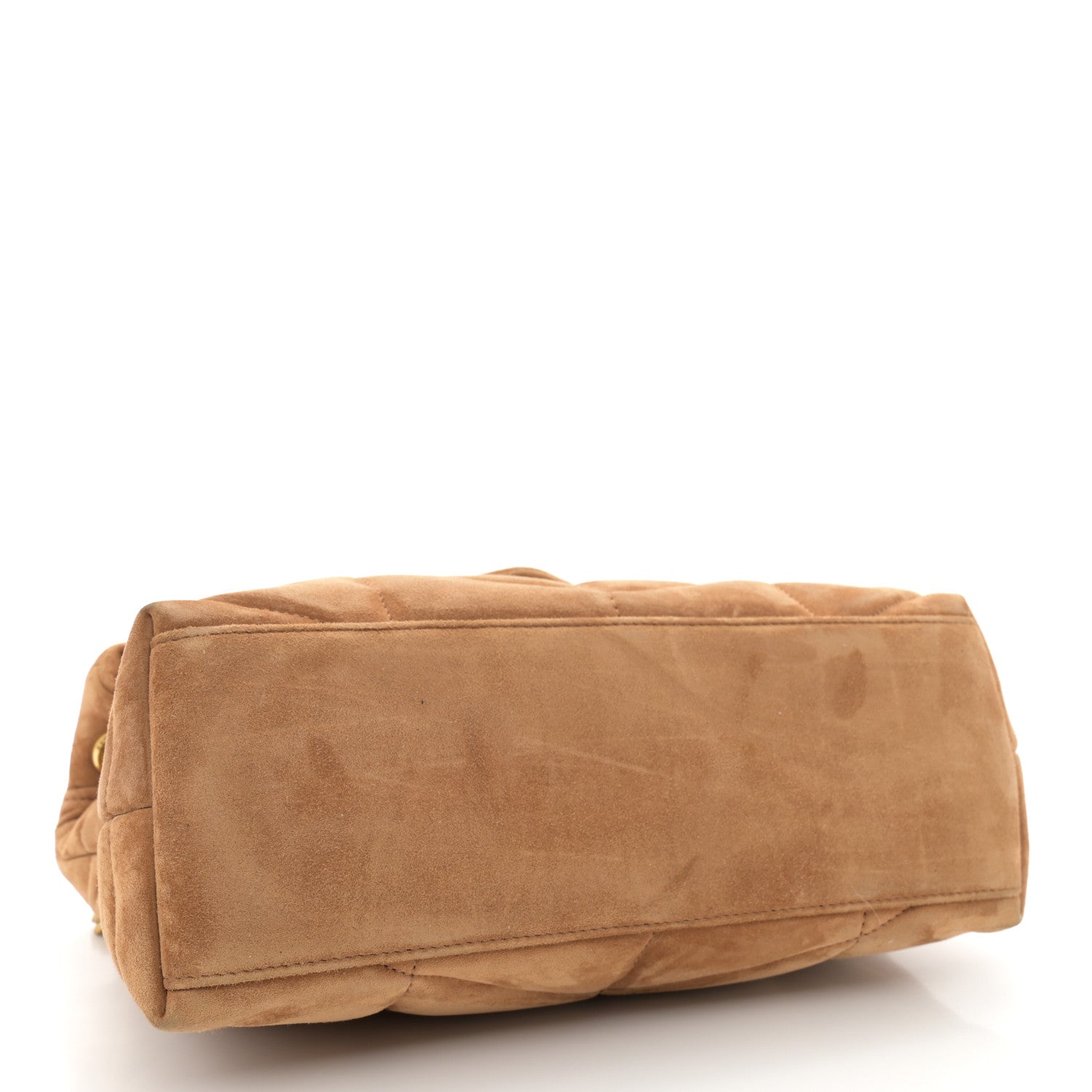 Saint Laurent Suede Calfskin Quilted Small Loulou Puffer Monogram Chain Satchel Cinnamon 4 of 11