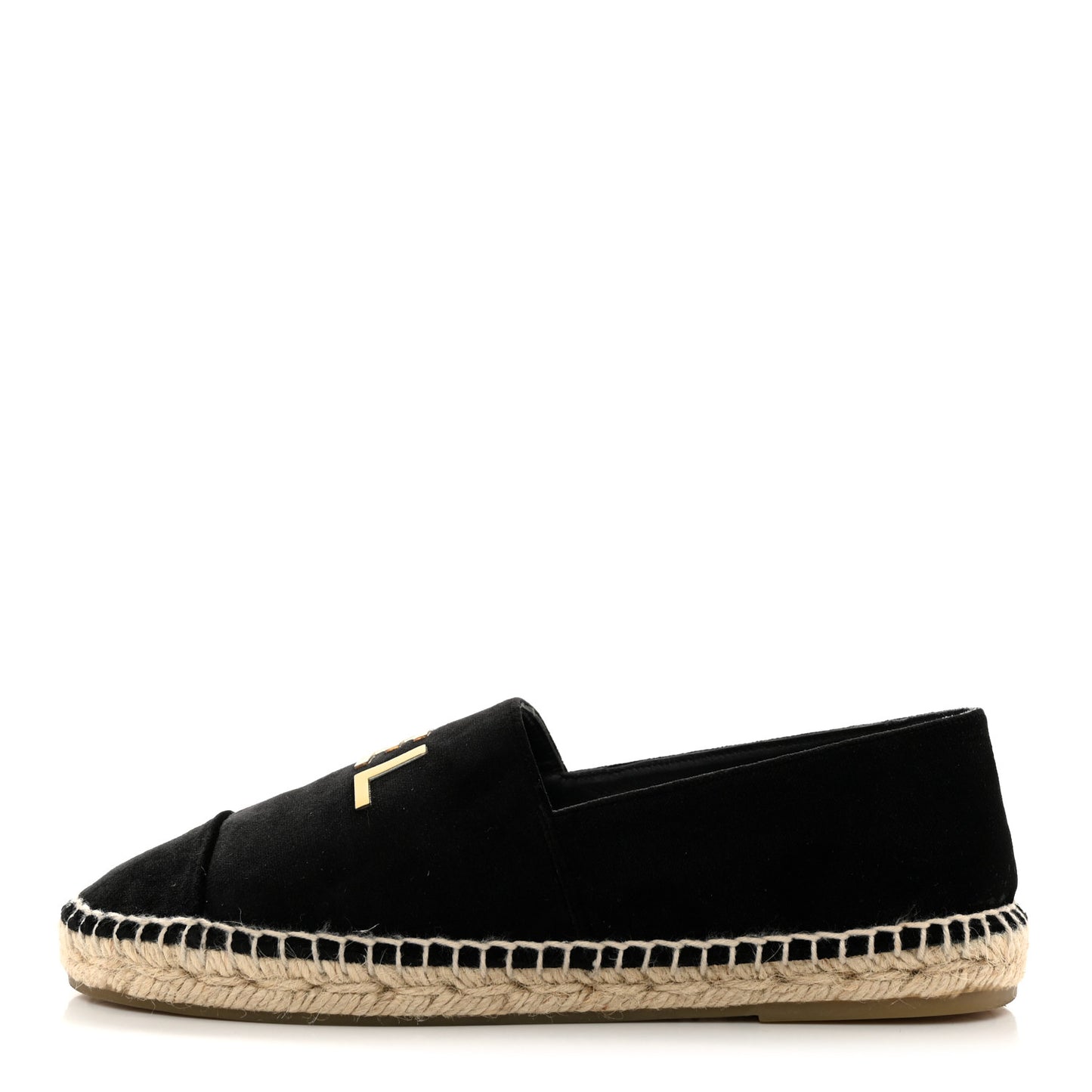 Velvet Logo Espadrilles 37 Black